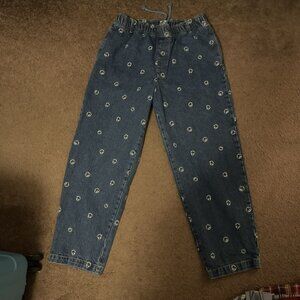 BDG Urban Outfitters Smiley Face Embroidered Elastic Waist Jeans Blue Size‎ L
